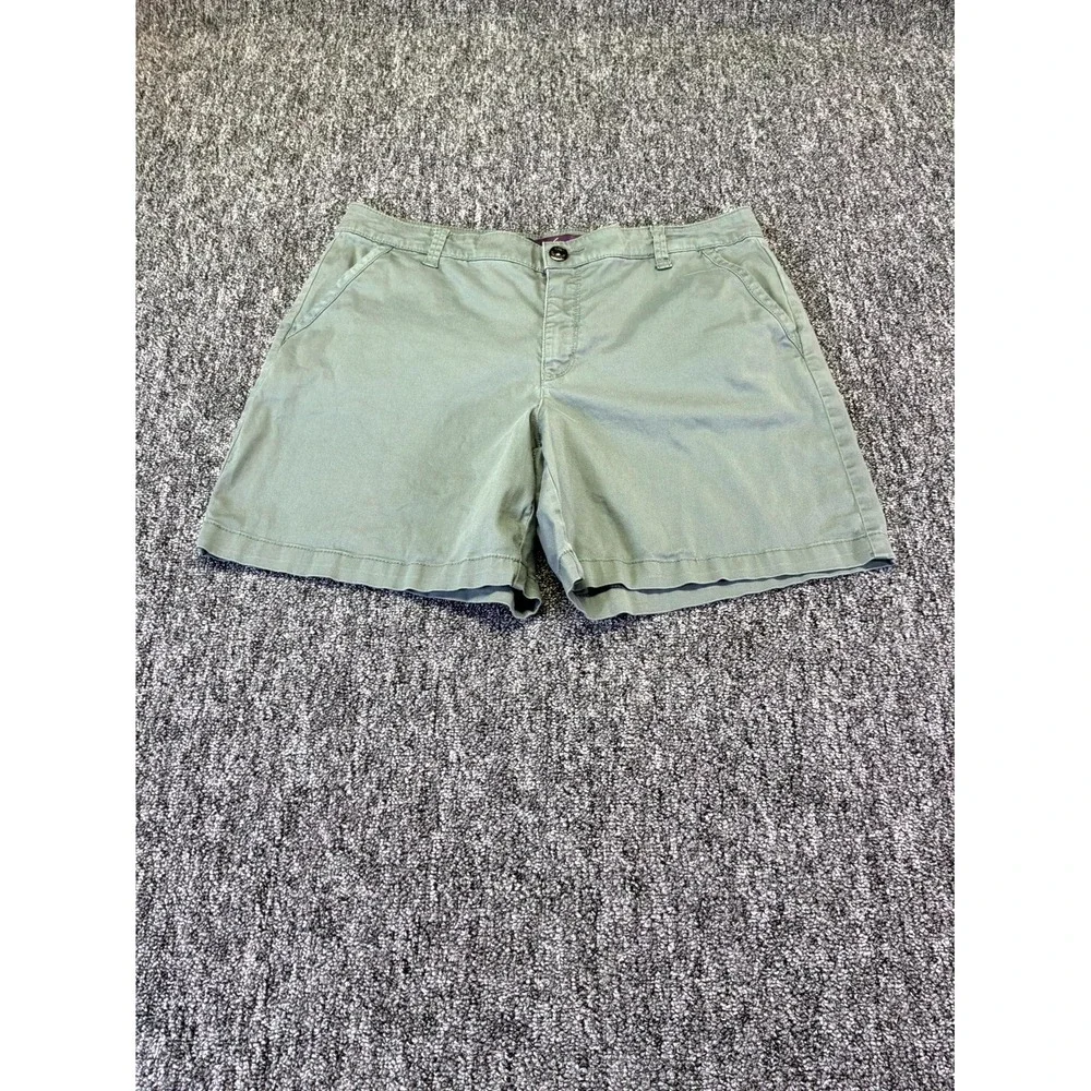 Gloria Vanderbilt Missy Senora Shorts Womens 10 Sage Green Stretch Beach Classic